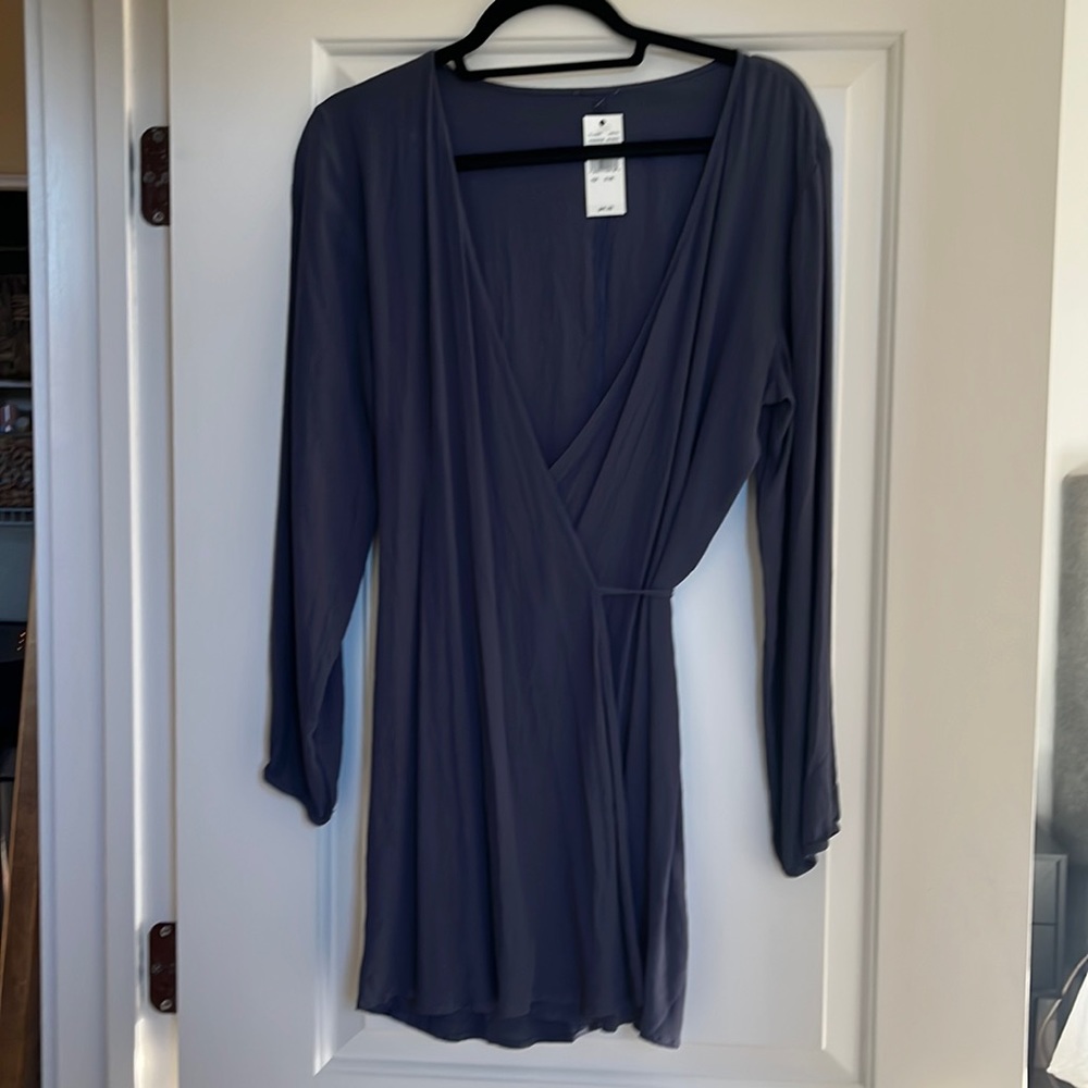 NWT Pacsun juniors charcoal O/S wrap front short dress